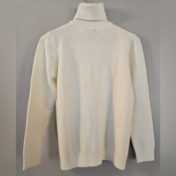 Joy London Pullover White And Beige Turtle Neck Long Sleeve & Beads Size XL - Picture 2 of 6